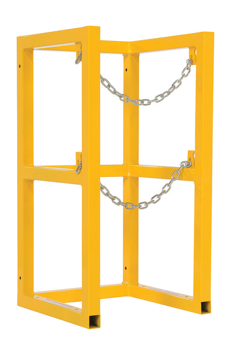 Vestil CYL-FMSR-1 Steel Cylinder Barricade Rack 16-1/2 in. x 16-1/2 in. x 32 in. 1 Cylinder Capacity Yellow