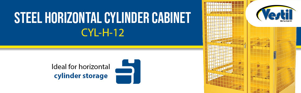 Vestil CYL-H-12 steel horizontal cylinder cabinet feature overview 4