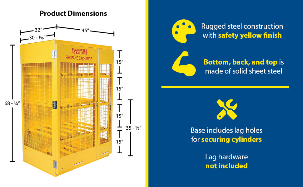 Vestil CYL-H-12 steel horizontal cylinder cabinet feature overview 1