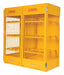 Vestil CYL-H-16 Steel Horizontal Cylinder Cabinet 32 in. x 60 in. x 68-1/4 in. 16 Cylinder Capacity Yellow