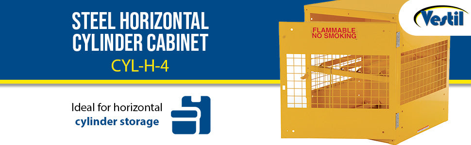 Vestil CYL-H-4 steel horizontal cylinder cabinet feature overview 3