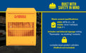 Vestil CYL-H-4 steel horizontal cylinder cabinet feature overview 1