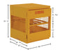 Vestil CYL-H-4 steel horizontal cylinder cabinet dimensions diagram