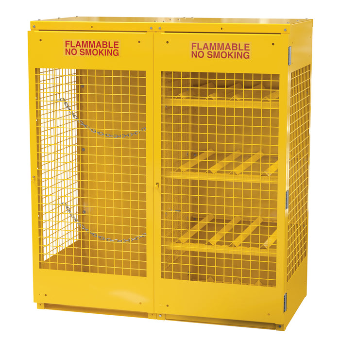Vestil CYL-H8-V510-KD Steel Knock Down Horizontal and Vertical Cylinder Cabinet 32 in. x 60 in. x 68-1/4 in. 8 Horizontal/10 