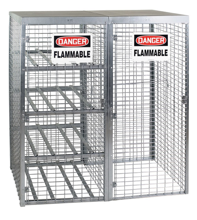 Vestil CYL-T-COMBO Galvanized Cylinder Storage Cabinet 8 Horizontal and 9 Vertical 29 in. x 58 in. x 66 in. Gray