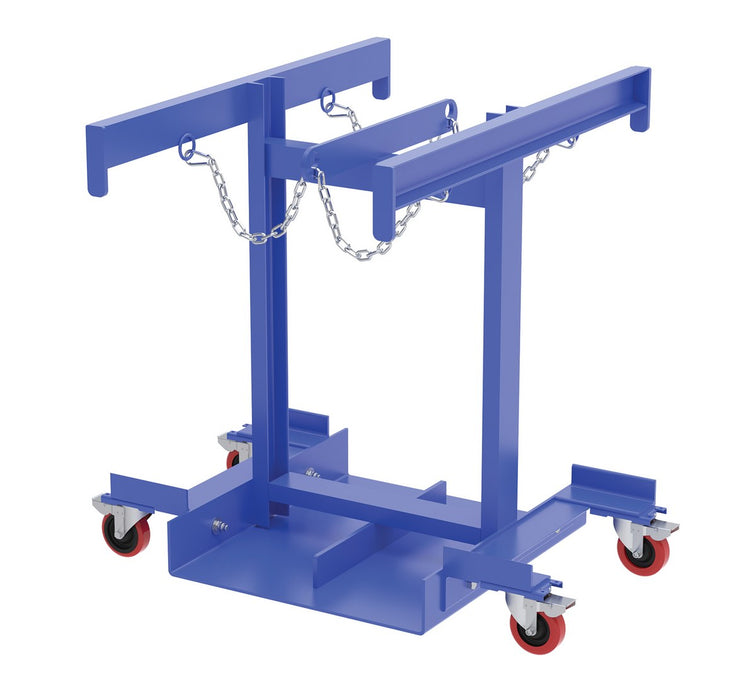 Vestil CYL-TRUCK-4 Steel Cylinder Caddy Truck with Casters 45 in. x 45 in. x 39 in. 4 Maximum Cylinders 800 lb. Capacity Blue