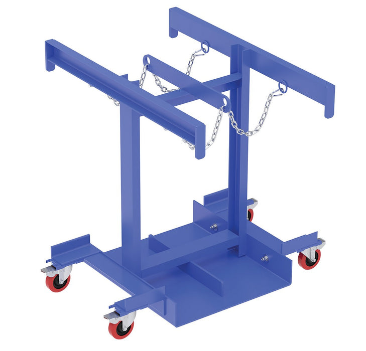 Vestil CYL-TRUCK-4 steel cylinder caddy truck with casters - view 2