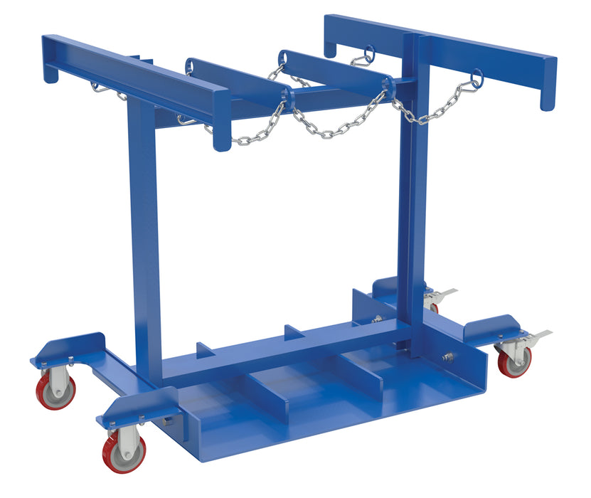 Vestil CYL-TRUCK-6 Steel Cylinder Caddy Truck with Casters 45 in. x 45 in. x 39 in. 6 Maximum Cylinders 800 lb. Capacity Blue