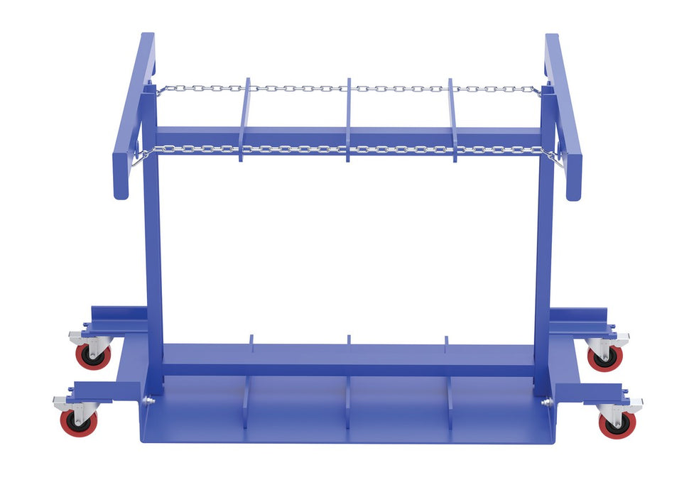 Vestil CYL-TRUCK-8 steel cylinder caddy truck with casters - view 3