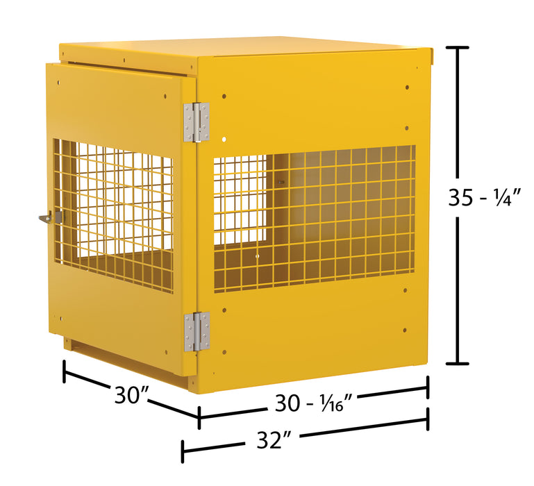 Vestil CYL-V-4 steel vertical cylinder cabinet dimensions diagram