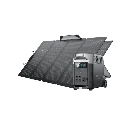 Green Vista Living EcoFlow DELTA Pro + 220W Solar Panel - Side View