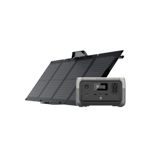 Green Vista Living EcoFlow RIVER 2 + 1*110W Solar Panel - Side View