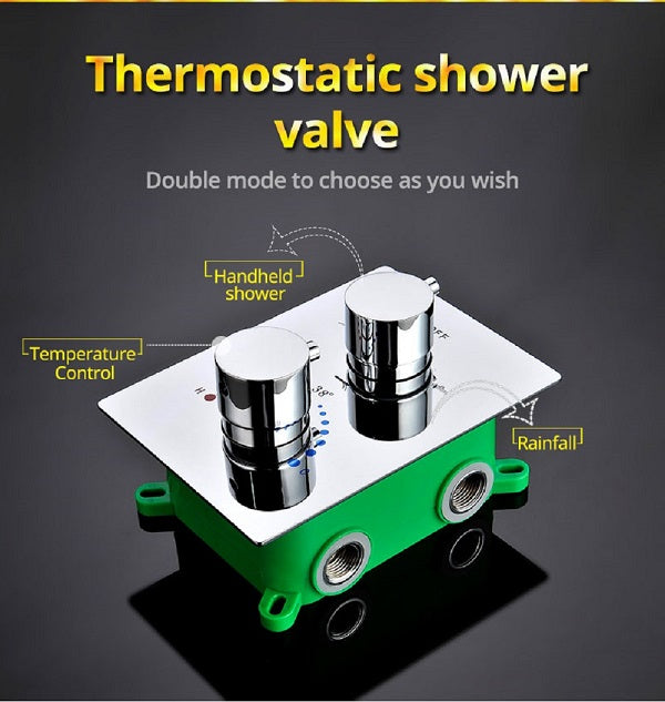 Cascada Luxury 14”x20” LED Shower Set - Dimensions