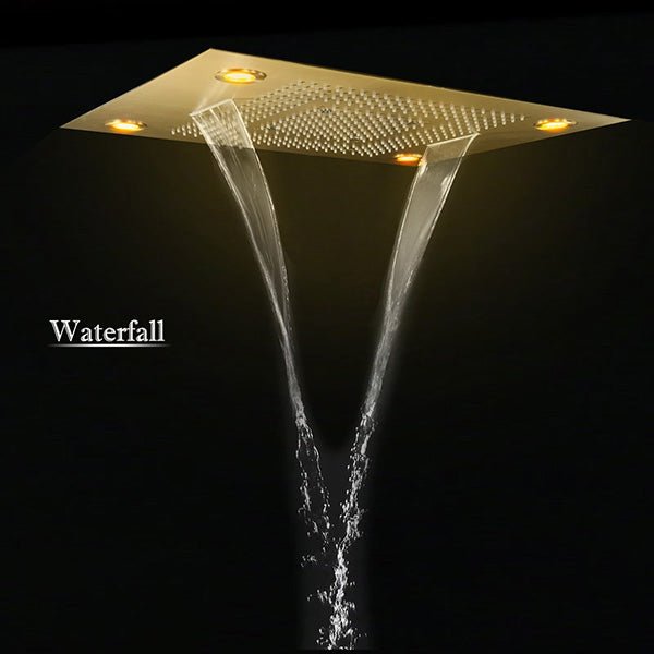 Cascada 23"x31" Rainfall Shower Head WiFi & Alexa Integration Remote LED Lights 5 Modes - Lifestyle View
