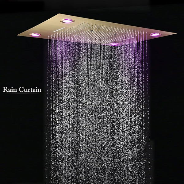 Cascada 23"x31" Rainfall Shower Head WiFi & Alexa Integration Remote LED Lights 5 Modes - Detail View