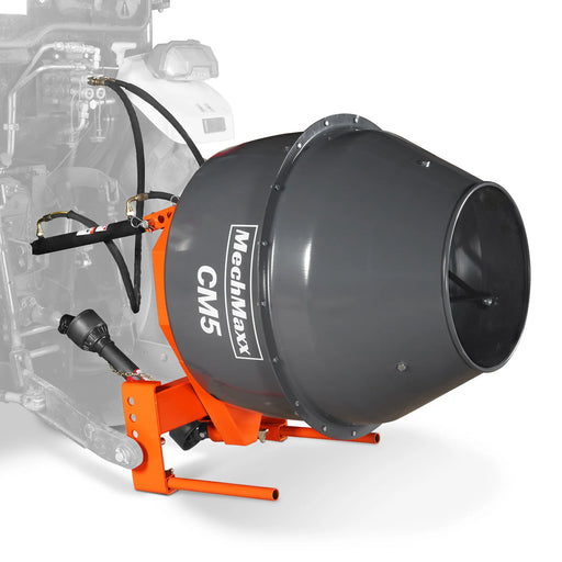 5 Cu-Ft 3-Point Hitch Cement Mixer, PTO Shaft Included, Category 1 & 2 — angle view