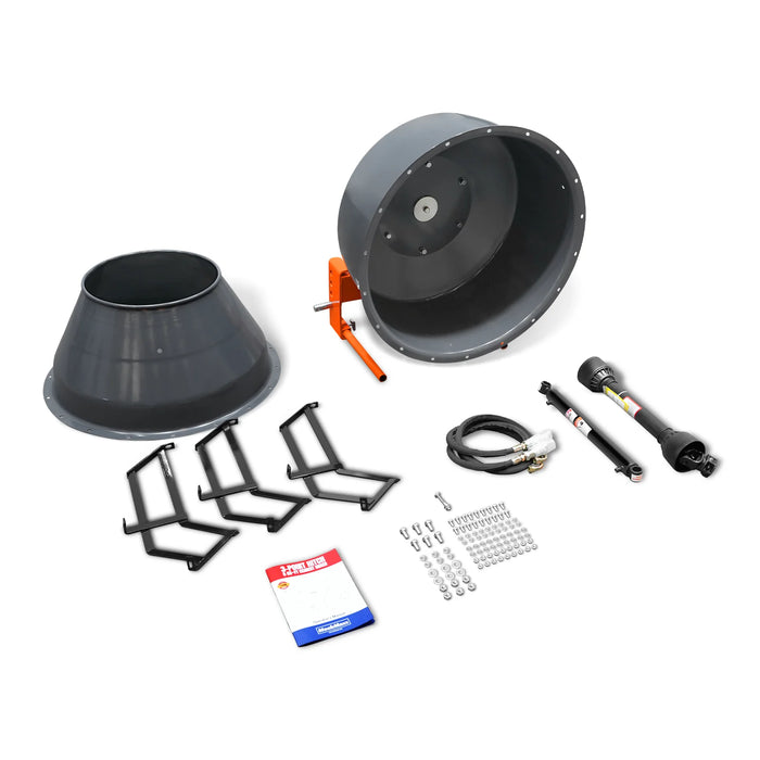 5 Cu-Ft 3-Point Hitch Cement Mixer, PTO Shaft Included, Category 1 & 2 — dimensions diagram