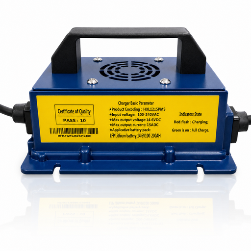 Epoch 12V 15A Lithium Battery Charger angle view