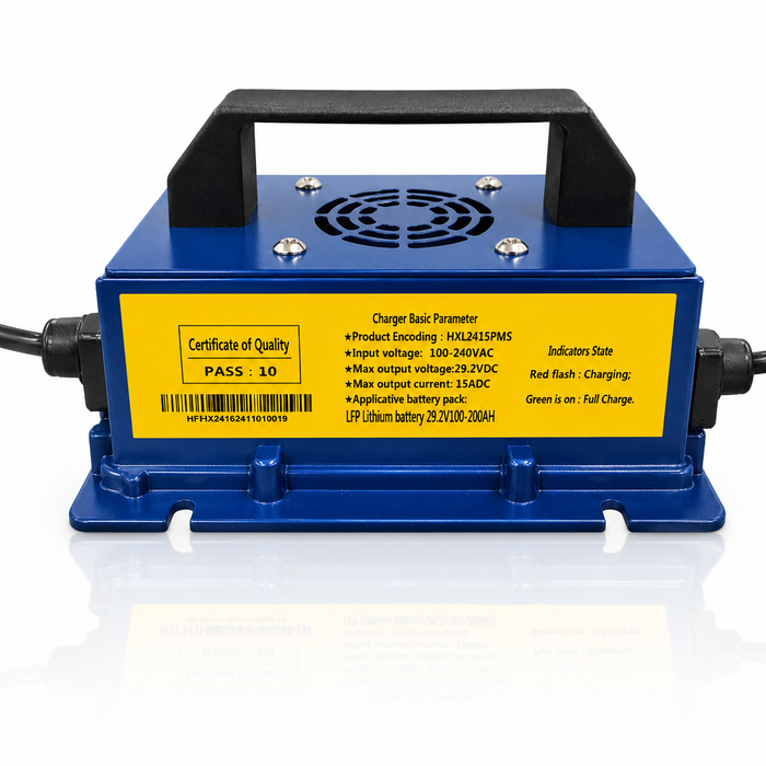 Epoch 24V 15A Lithium Battery Charger angle view
