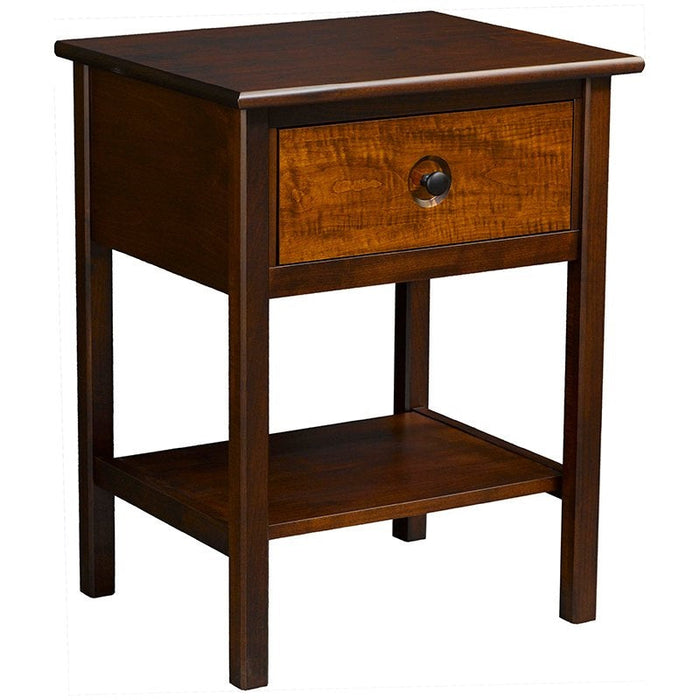 Quick Ship - Chesapeaka 1- Drawer Nightstand - Tiger Maple / B. Maple