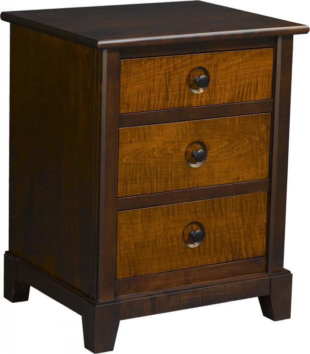 Quick Ship - Chesapeaka 3- Drawer Nightstand - Tiger Maple / B. Maple