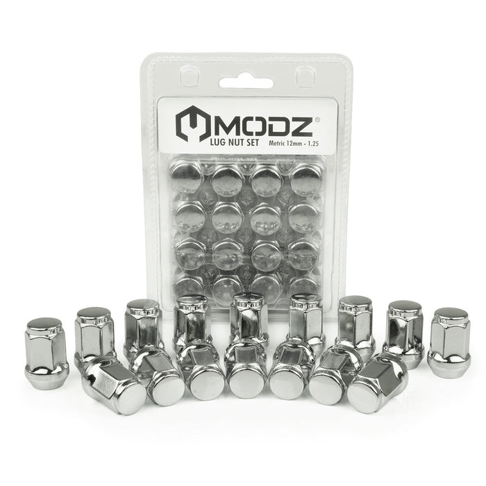 MODZ Golf Cart Lug Nuts - Pack of 16 Metric (12mm -1.25) Chrome