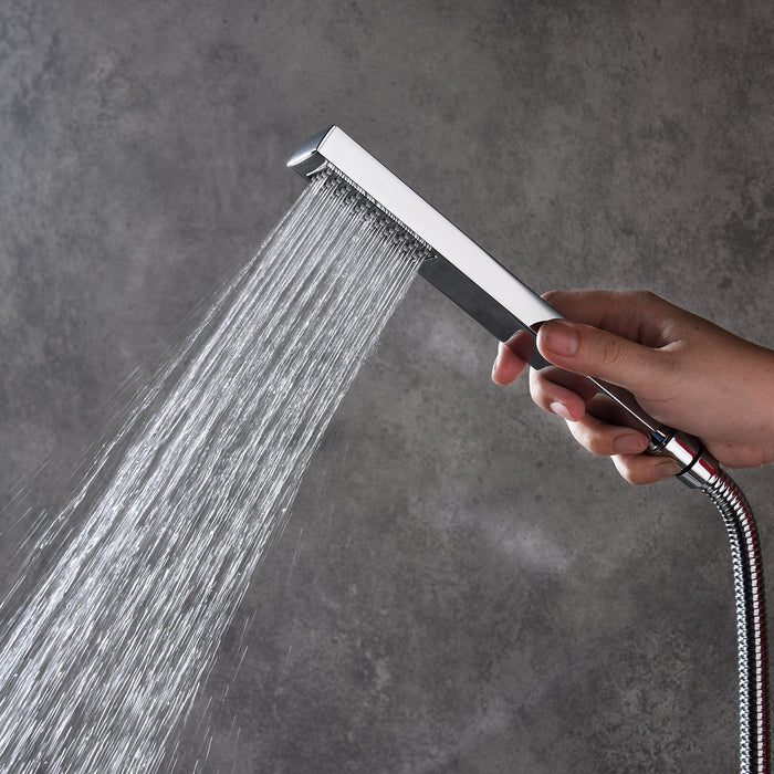wonderland shower inc Chrome 3-Way Digital Shower System with 12" or 16" Rain Head: LED... Shower Faucets Sets - Detail View