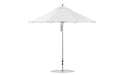 Ledge Lounger Premier Umbrella-7.5' Oct-Pulley — Silver Pole-Classic Ball Finial-Single Vent-STK-R099-White