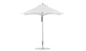 Ledge Lounger Premier Umbrella-7.5' Square-Pulley — Silver Pole-Classic Ball Finial-Single Vent-STK-R099-White
