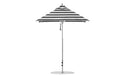 Ledge Lounger Premier Umbrella-6.5' Square-Pulley — Silver Pole-Classic Ball Finial-Single Vent-STK-R017-Black Stripe