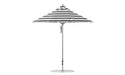 Ledge Lounger Premier Umbrella-7.5' Oct-Pulley — Silver Pole-Classic Ball Finial-Single Vent-STK-R017-Black Stripe