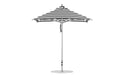 Ledge Lounger Premier Umbrella-7.5' Square-Pulley — Silver Pole-Classic Ball Finial-Single Vent-STK-R017-Black Stripe