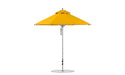 Ledge Lounger Premier Umbrella-7.5' Oct-Pulley — Silver Pole-Classic Ball Finial-Single Vent-STK-R554-Sunflower Yellow