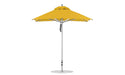 Ledge Lounger Premier Umbrella-7.5' Square-Pulley — Silver Pole-Classic Ball Finial-Single Vent-STK-R554-Sunflower Yellow