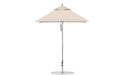 Ledge Lounger Premier Umbrella-6.5' Square-Pulley — Silver Pole-Classic Ball Finial-Single Vent-STK-R126-Linen