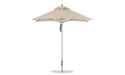Ledge Lounger Premier Umbrella-7.5' Square-Pulley — Silver Pole-Classic Ball Finial-Single Vent-STK-R126-Linen