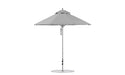Ledge Lounger Premier Umbrella-7.5' Oct-Pulley — Silver Pole-Classic Ball Finial-Single Vent-STK-R138-Cadet Grey