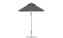 Ledge Lounger Premier Umbrella-6.5' Square-Pulley — Silver Pole-Classic Ball Finial-Single Vent-STK-R164-Charcoal Grey
