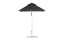 Ledge Lounger Premier Umbrella-6.5' Square-Pulley — Silver Pole-Classic Ball Finial-Single Vent-STK-R103-Black