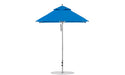 Ledge Lounger Premier Umbrella-6.5' Square-Pulley — Silver Pole-Classic Ball Finial-Single Vent-STK-R172-Pacific Blue