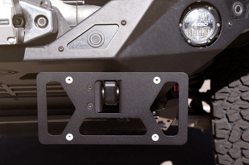 Rago Fabrication Clevis Mounted License Plate Bracket – installed on vehicle, image 2 of 13
