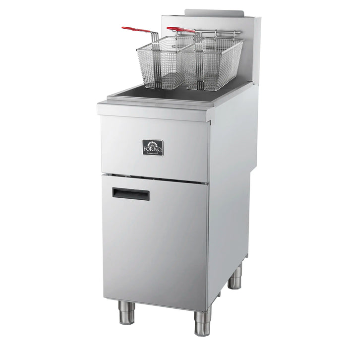 Forno Commerciale Natural Gas Deep Fryer with 4 Burners 120,000 BTU, 50 Lbs Oil Capacity (FCMGF0023)