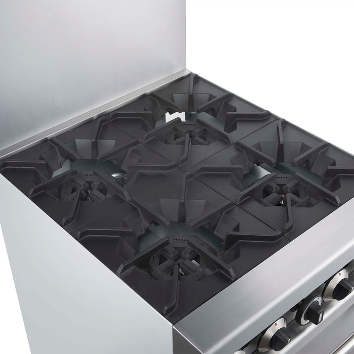 Forno Commerciale 24-Inch Gas Range with 4 Burners and 3.59 Cu. Ft. Oven in Stainless Steel (FCMGR0093-24)