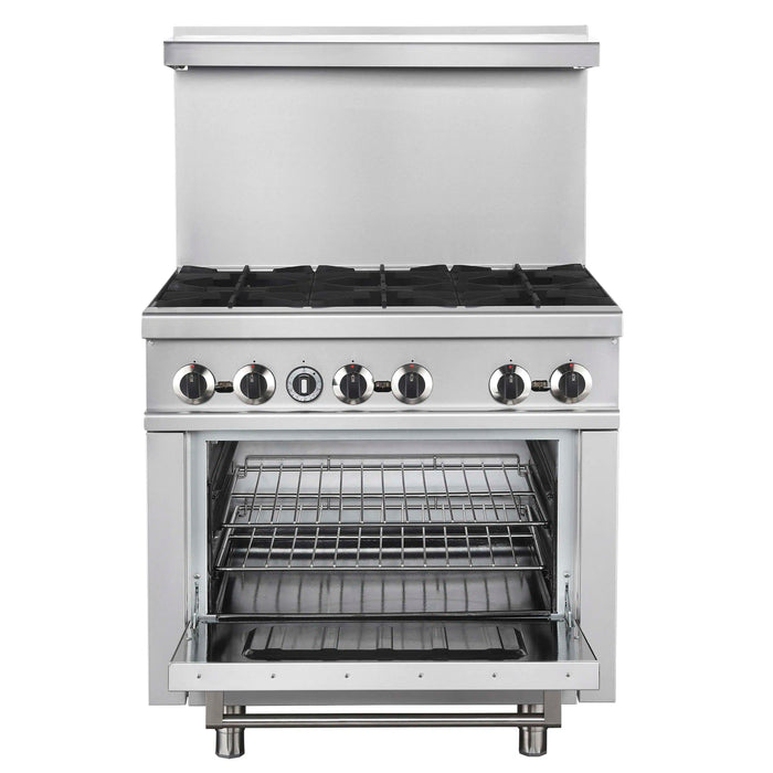 Forno Commerciale 36-Inch Gas Range with 6 Burners and 4.65 Cu. Ft. Oven in Stainless Steel (FCMGR0093-36)