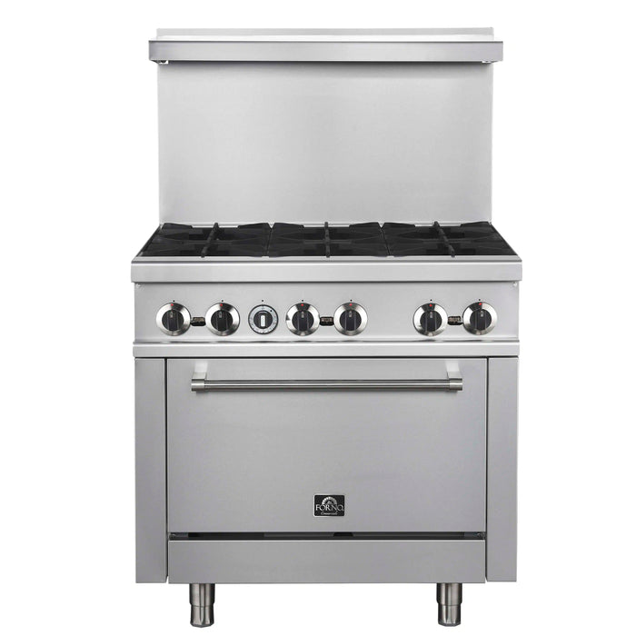 Forno Commerciale 36-Inch Gas Range with 6 Burners and 4.65 Cu. Ft. Oven in Stainless Steel (FCMGR0093-36)