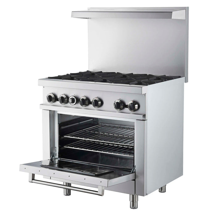 Forno Commerciale 36-Inch Gas Range with 6 Burners and 4.65 Cu. Ft. Oven in Stainless Steel (FCMGR0093-36)
