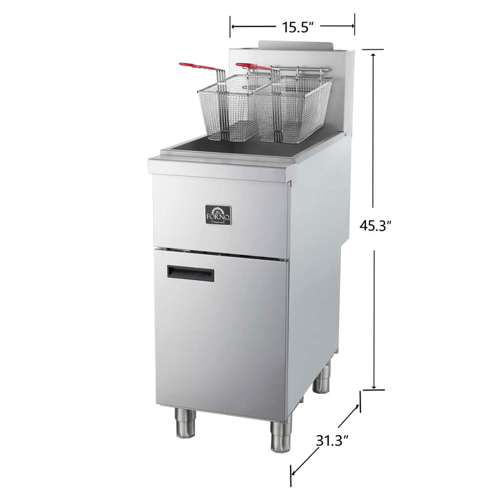 Forno Commerciale Propane Gas Deep Fryer with 4 Burners 120,000 BTU, 50 Lbs Oil Capacity... Kitchen Appliance - View 10