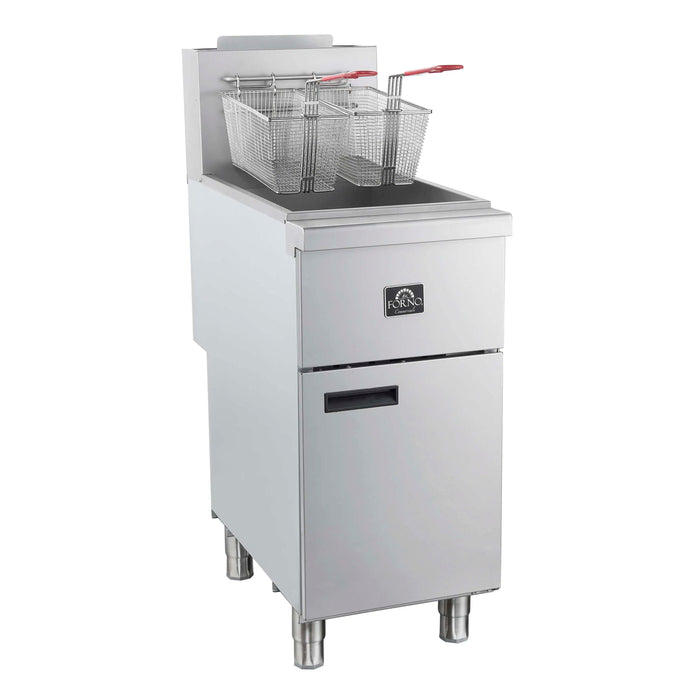 Forno Commerciale Propane Gas Deep Fryer with 4 Burners 120,000 BTU, 50 Lbs Oil Capacity... Kitchen Appliance - Side View