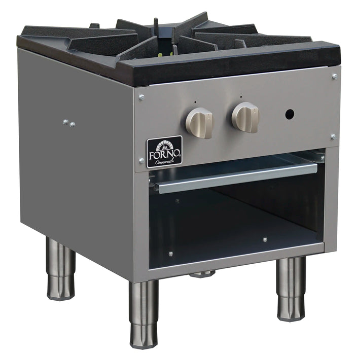 Forno Commerciale 18-Inch Gas Stock Pot Range with 1 Powerful 3-Ring Burner, 80,000 BTU in Durable Stainless... - Close-Up