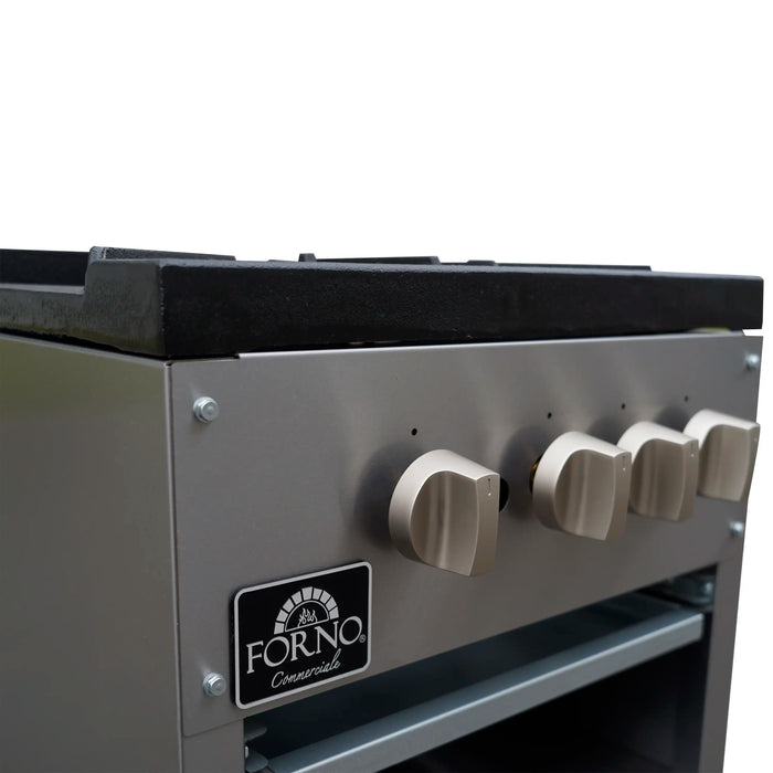 Forno Commerciale 18-Inch Gas Stock Pot Range with 2 Powerful 3-Ring Burners, 160,000 BTU in Durable Stainless Steel and Heavy-Duty Cast Iron Grates (FCMSP0094-18)